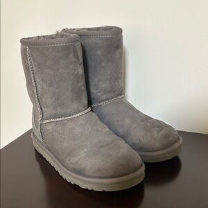 Classic Short Shearling Winter Boots - Gray